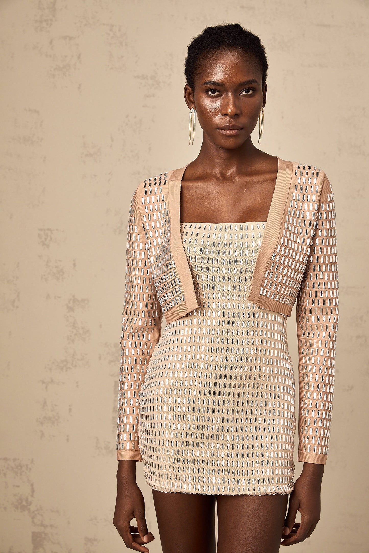 Ubalda stud-embellished cropped jacket