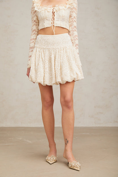 Tiphaine pleated sequined mini skirt