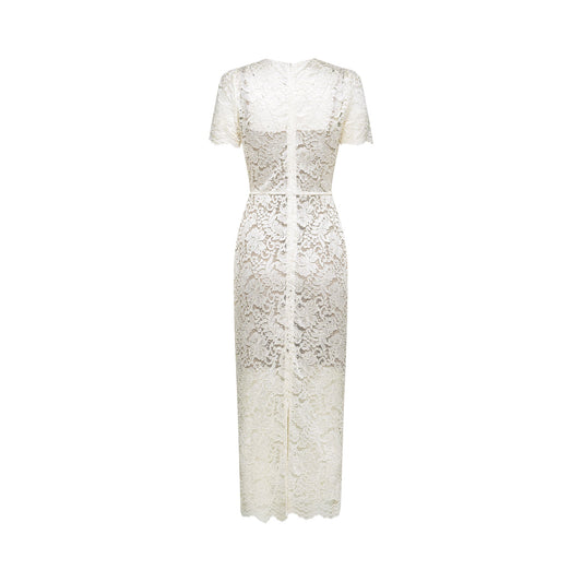 Kalena embellished lace midi dress