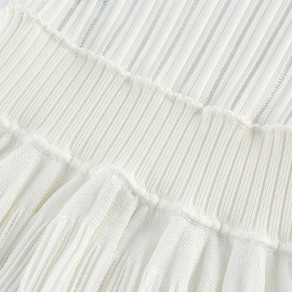 Noémie white cut-out pleated mini dress