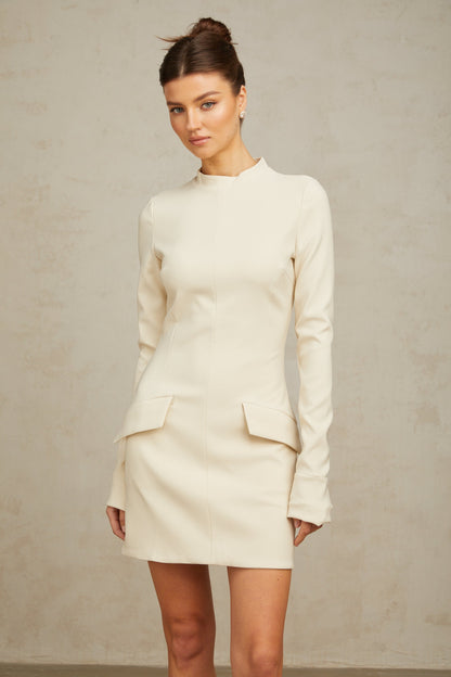 Chloé cream-white fitted mini dress
