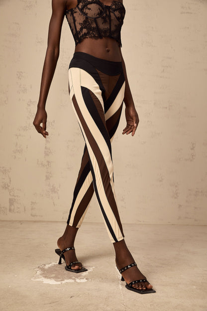 Diane spiral color-block panelled leggings