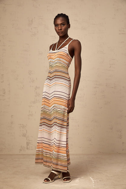 Chloé multicolor striped knit maxi dress