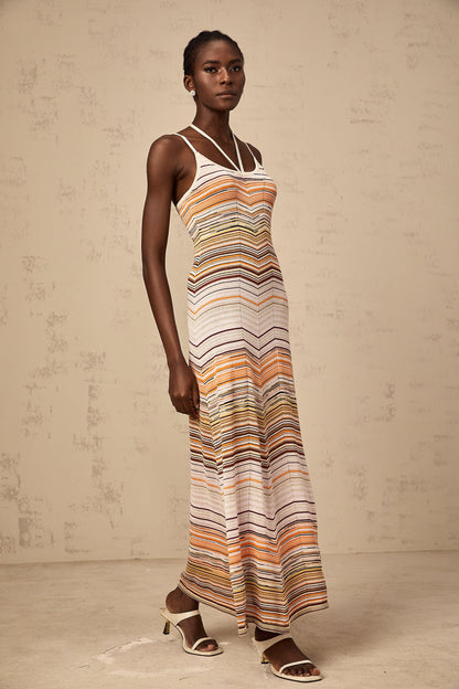 Chloé multicolor striped knit maxi dress