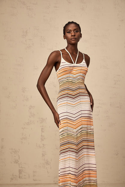 Chloé multicolor striped knit maxi dress