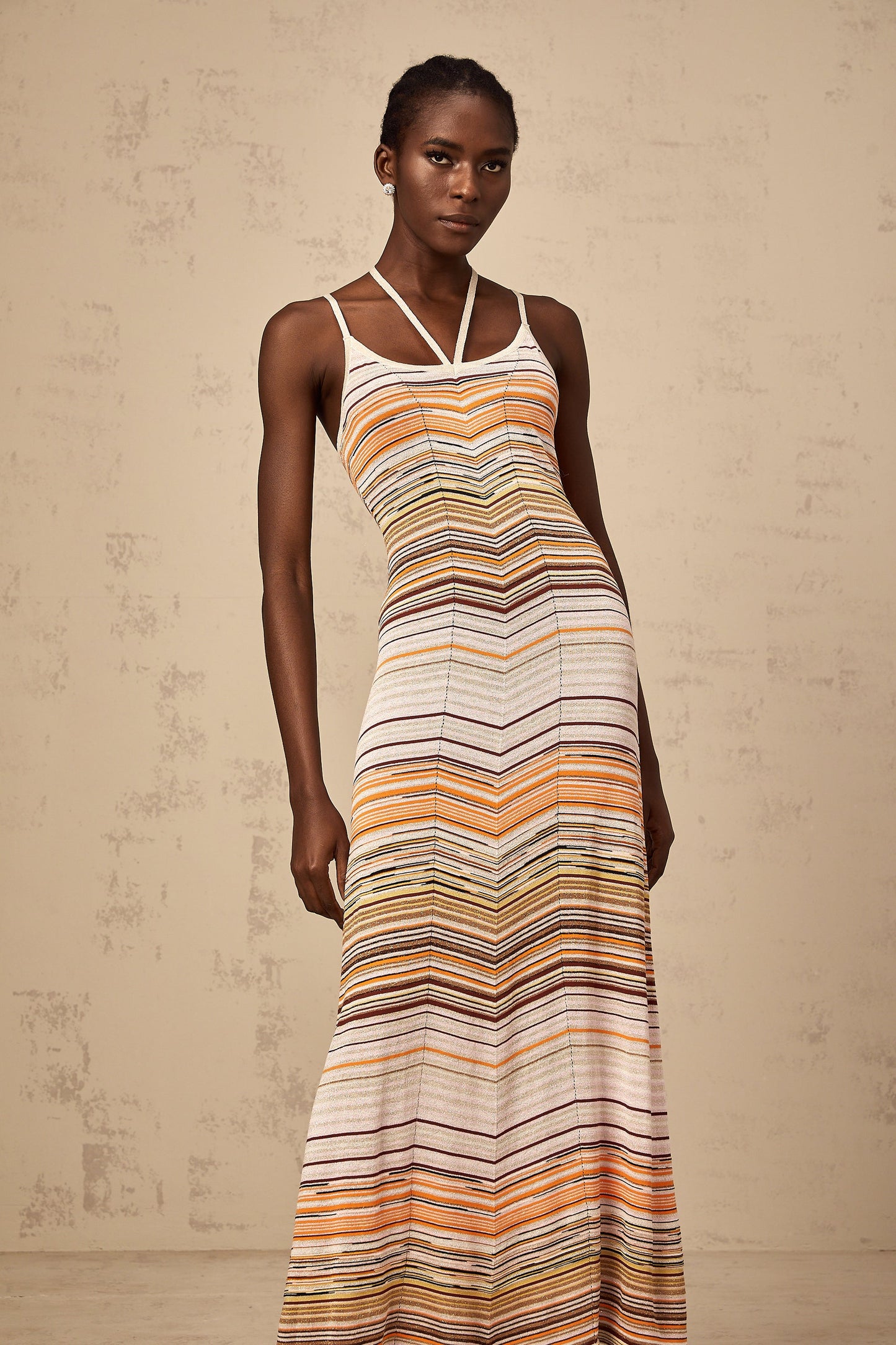 Chloé multicolor striped knit maxi dress