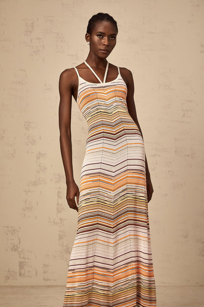 Chloé multicolor striped knit maxi dress