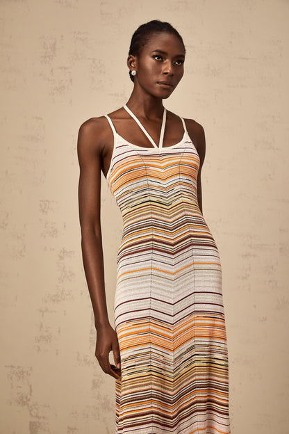 Chloé multicolor striped knit maxi dress