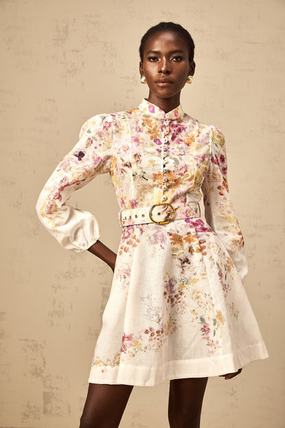 Bianca floral-print mini dress