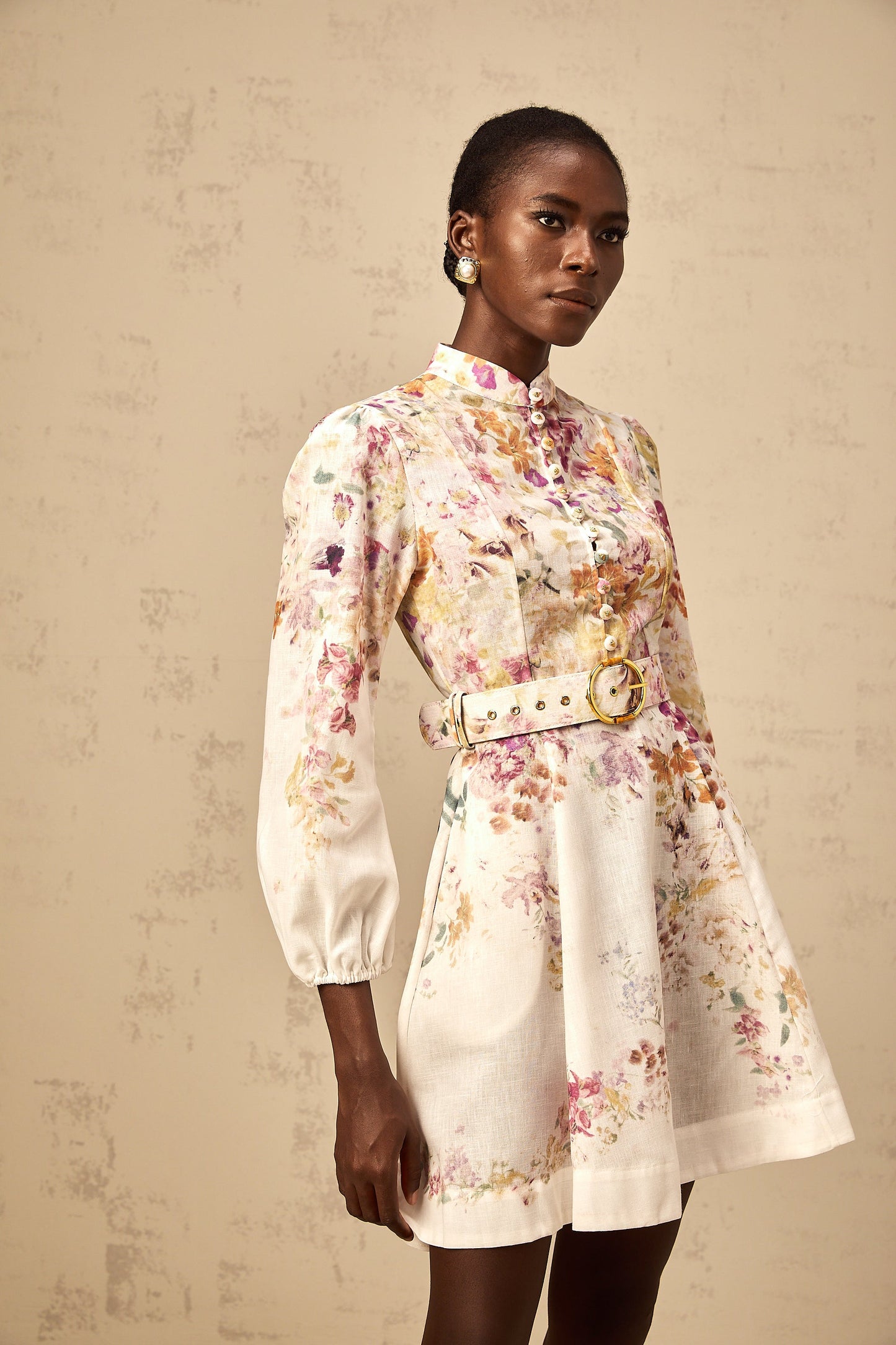 Bianca floral-print mini dress