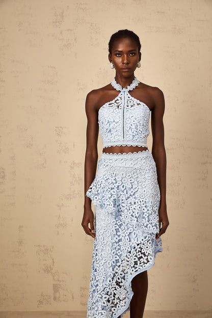 Bruyère Blue Corded Lace Matching Set