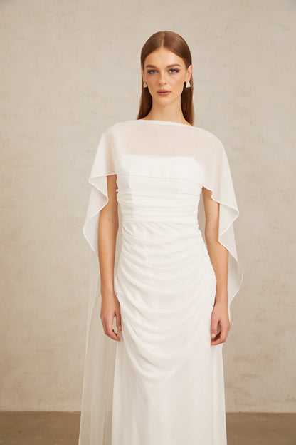 Léonie White Tulle Cape & Dress Set