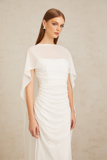 Léonie White Tulle Cape & Dress Set