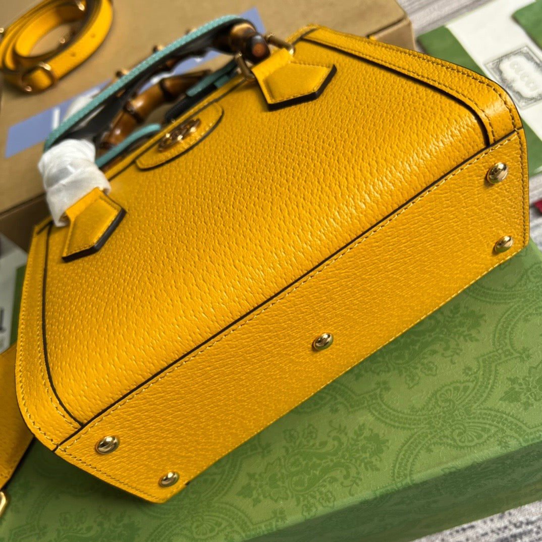 gg Diana Mini Tote Bag Yellow For Women, Women&#8217;s Bags 7.9in/20cm gg ‎702732 U3ZDT 7480