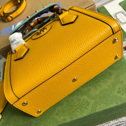gg Diana Mini Tote Bag Yellow For Women, Women&#8217;s Bags 7.9in/20cm gg ‎702732 U3ZDT 7480