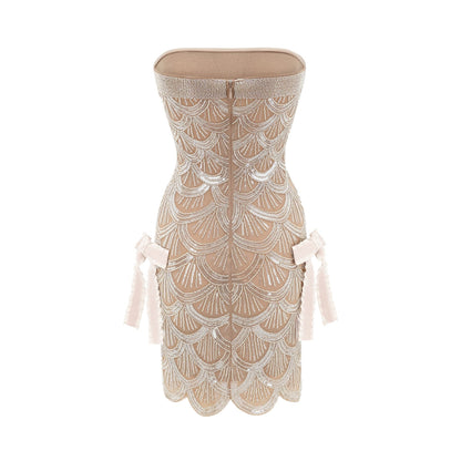 Astrid brown embellished mini dress