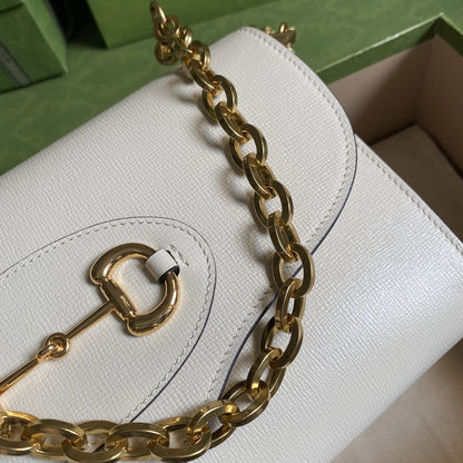 gg Horsebit 1955 Small Bag White For Women 10.2in/26cm gg ‎677286 18YSX 9068