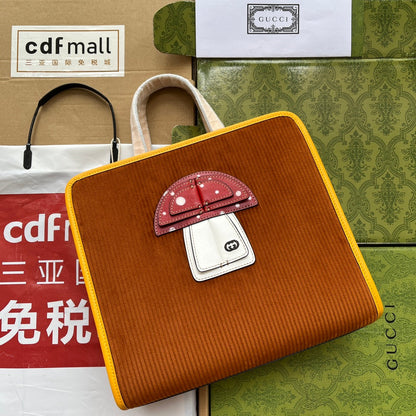 gg Children&#8217;s Mushroom Tote Bag Brown For Women, Women&#8217;s Bags 11.2in/28.5cm gg‎ ‎705042 2S8HN 2886