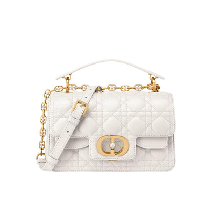 DIOR JOLIE SMALL TOP HANDLE BAG WHITE 19CM  M9271UBHI M030