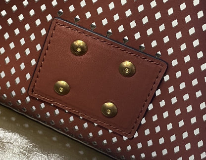 FI Medium Kan U White and Brown Bag For Woman 25cm/10in