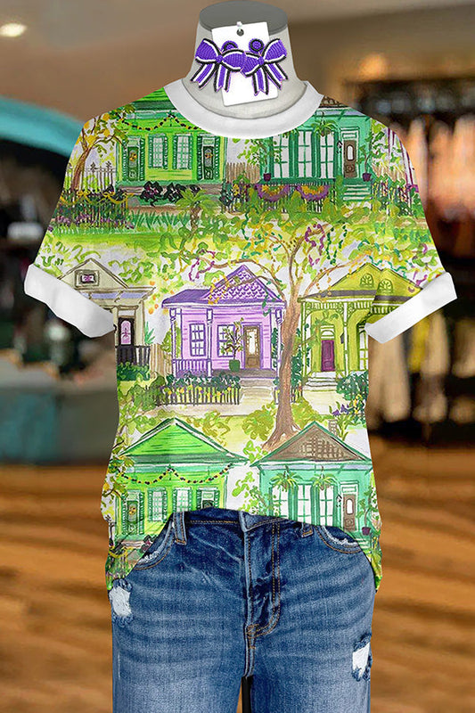 Beautiful Mardi Gras Print T-Shirt