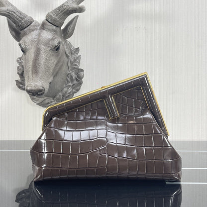 FI First Small Gray Crocodile Bag For Woman 26cm/10in
