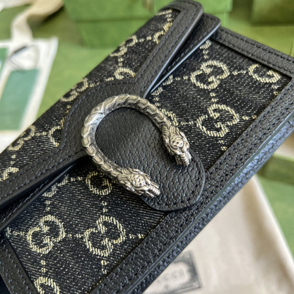Dionysus gg Super Mini Bag Black And Ivory gg Denim Jacquard For Women 6.5in/17cm 476432