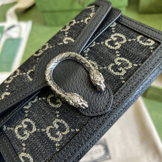 Dionysus gg Super Mini Bag Black And Ivory gg Denim Jacquard For Women 6.5in/17cm 476432
