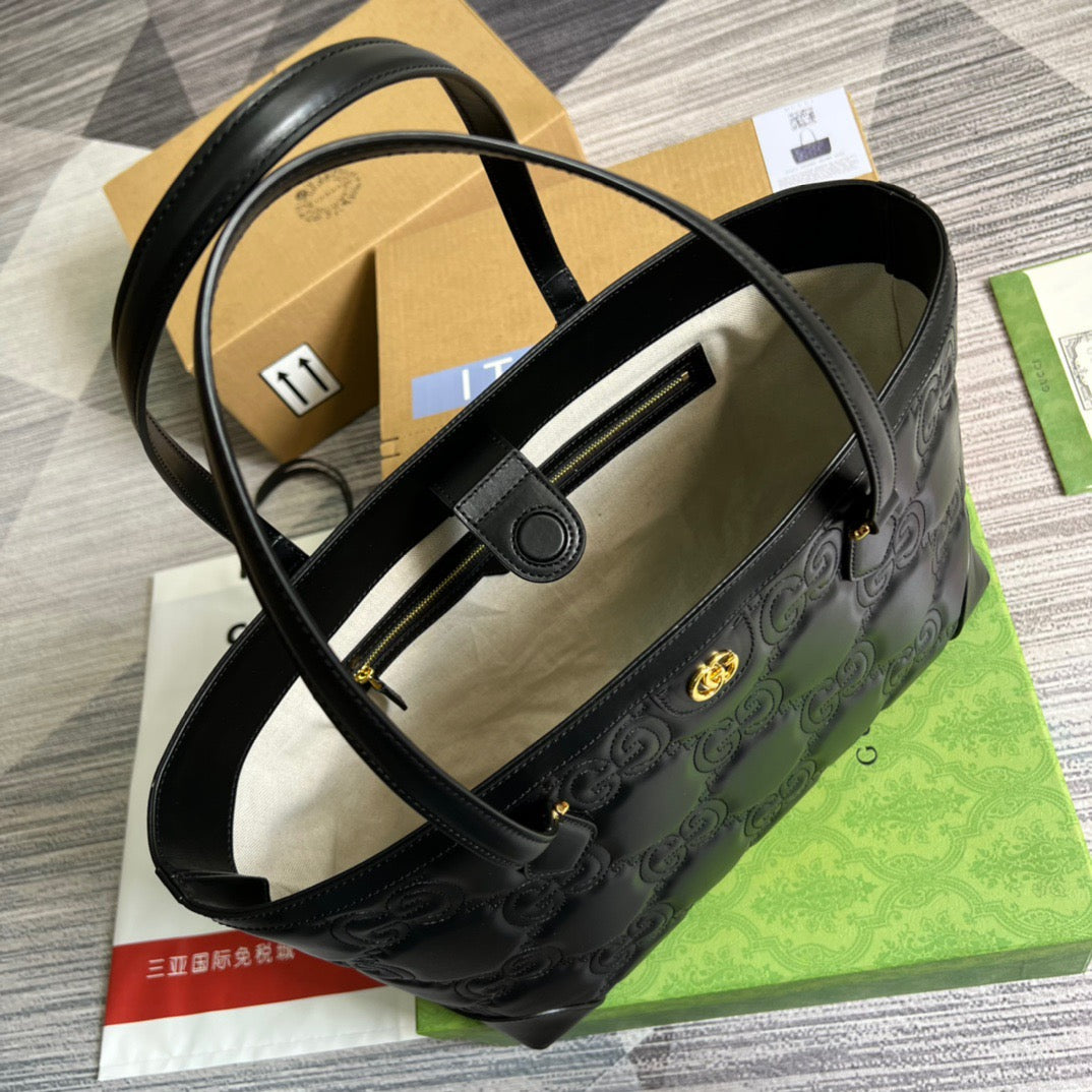 gg  Medium Tote Black For Women, Women&#8217;s Bags 15in/38cm gg ‎631685 UM8IG 1000