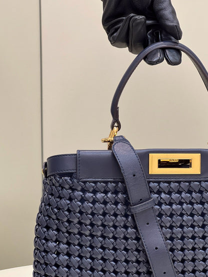 FI Mujer Peekaboo Iconic Navy Blue Bag For Woman 33cm/13in