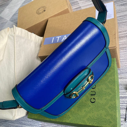 gg Horsebit 1955 Shoulder Bag Blue For Women, Women&#8217;s Bags 9.8in/25cm gg