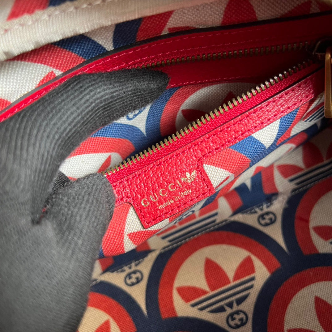 gg x Adidas Mini Duffle Bag Red For Women, Women&#8217;s Bags 12.4in/32cm gg 702397 U3ZCT 6563