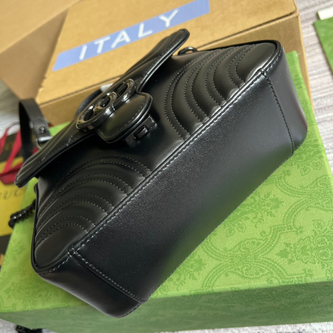 gg Marmont Mini Top Handle Bag Black For Women, Women&#8217;s Bags 8.3in/21cm gg ‎
