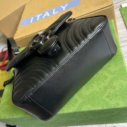 gg Marmont Mini Top Handle Bag Black For Women, Women&#8217;s Bags 8.3in/21cm gg ‎