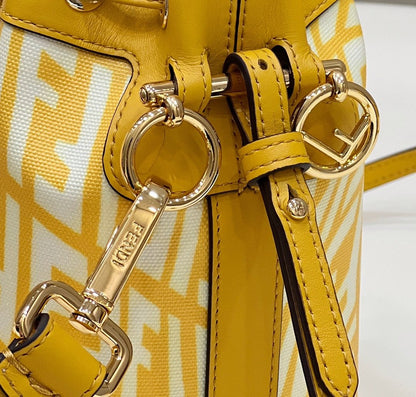FI Mon Tresor Bag Yellow For Women, Handbags, Shoulder And Crossbody Bags 7.1in/18cm FF 8BS010