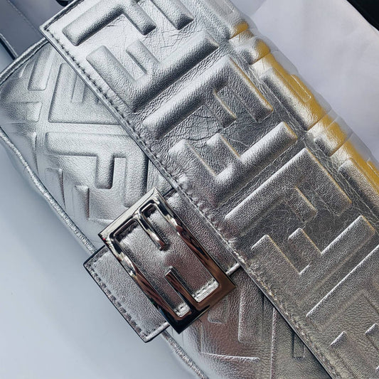 FENDI Baguette metallic shoulder bag