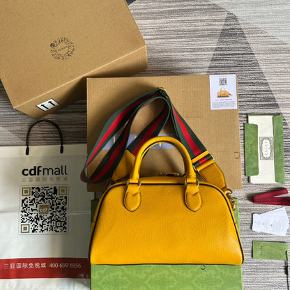 gg x Adidas Mini Duffle Bag Yellow For Women, Women&#8217;s Bags 12.4in/32cm gg