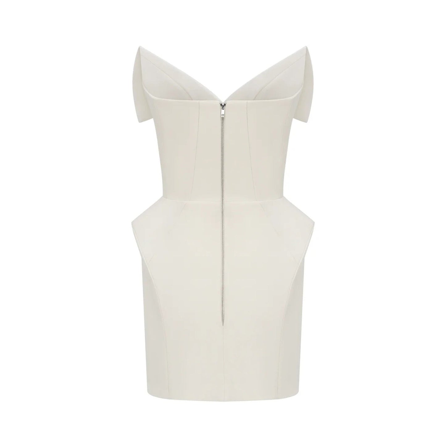 Alba White Barrel Waist Corset Mini Dress