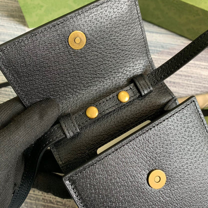 gg Mini Bag With Double G Black For Men 7.1in/18cm gg