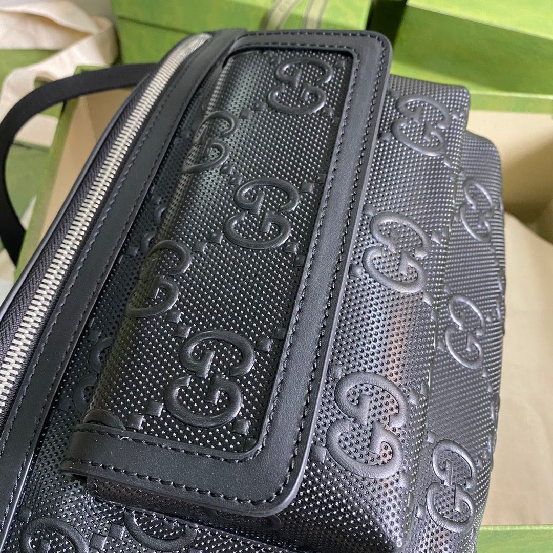 gg Embossed Belt Bag Black gg Embossed For Men  11in/28cm gg 645093 1W3CN 1000