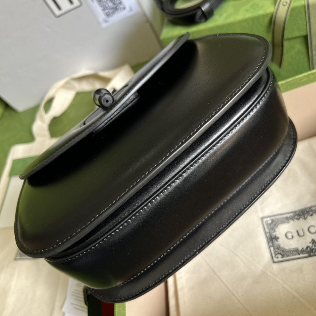 gg Bamboo 1947 Small Top Handle Bag Black  For Women 8.3in/21cm gg 675797 10ODP 1060