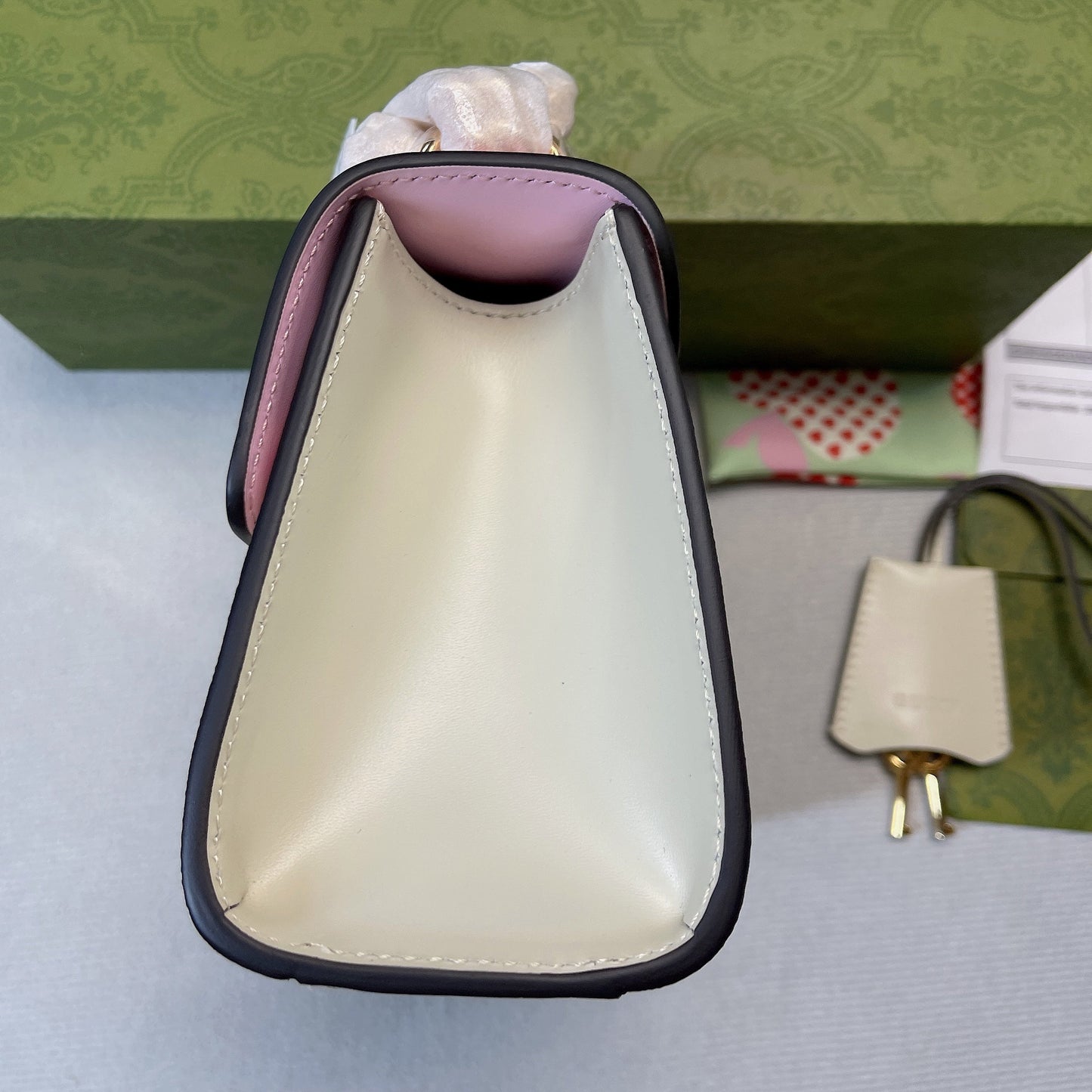 gg Padlock Small gg Strawberry Shoulder Bag Beige For Women, Women&#8217;s Bags 7.9in/20cm gg