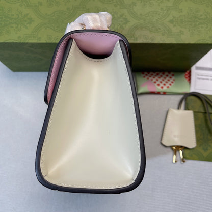 gg Padlock Small gg Strawberry Shoulder Bag Beige For Women, Women&#8217;s Bags 7.9in/20cm gg