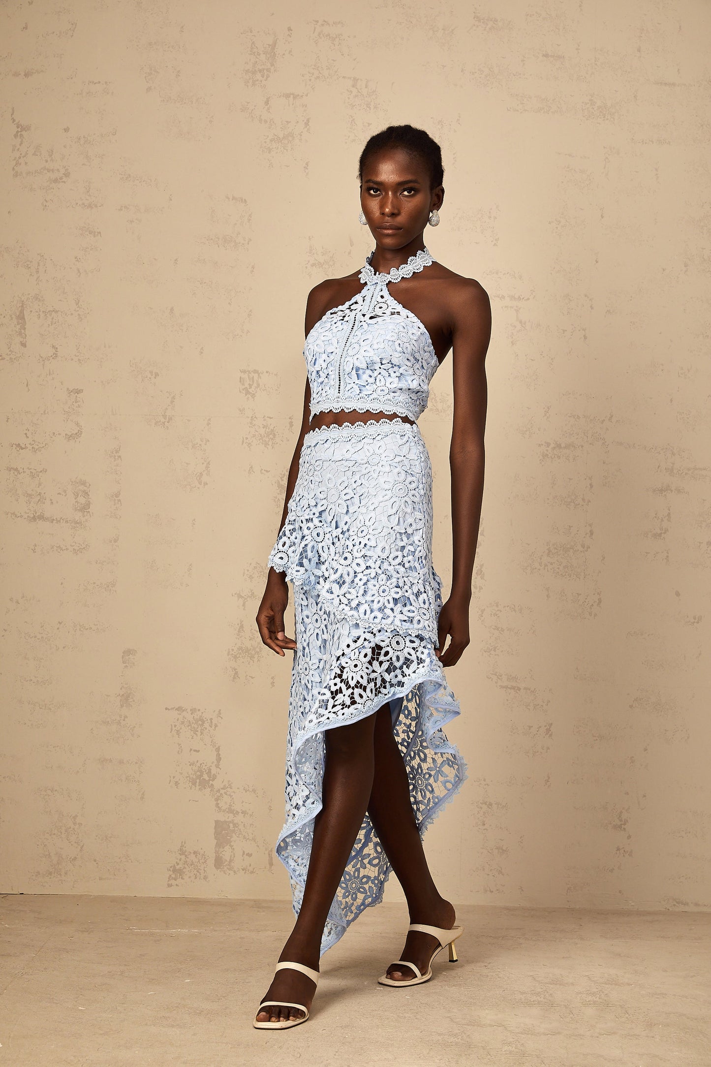 Bruyère Blue Corded Lace Matching Set