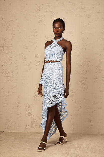 Bruyère Blue Corded Lace Matching Set