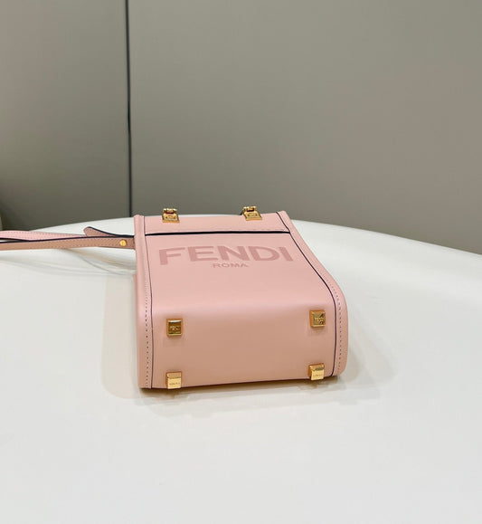 FI Mini Sunshine Shopper Pink For Women, Handbags, Shoulder And Crossbody bags 7.1in/18cm FF 8BS051