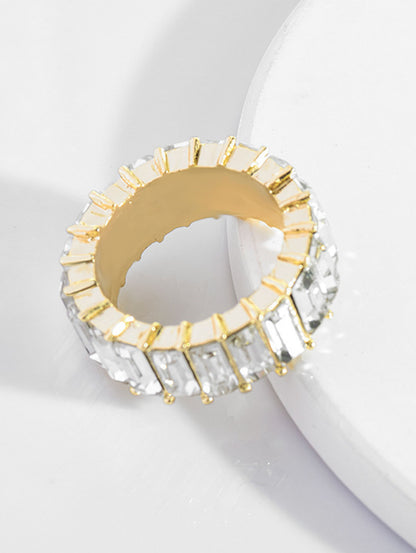 Fashionable Multicolor Rhinestone Alloy Band Ring