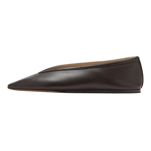 Dark Brown Classic Vegan Leather Slip-On Round Toe Flat Shoes Women