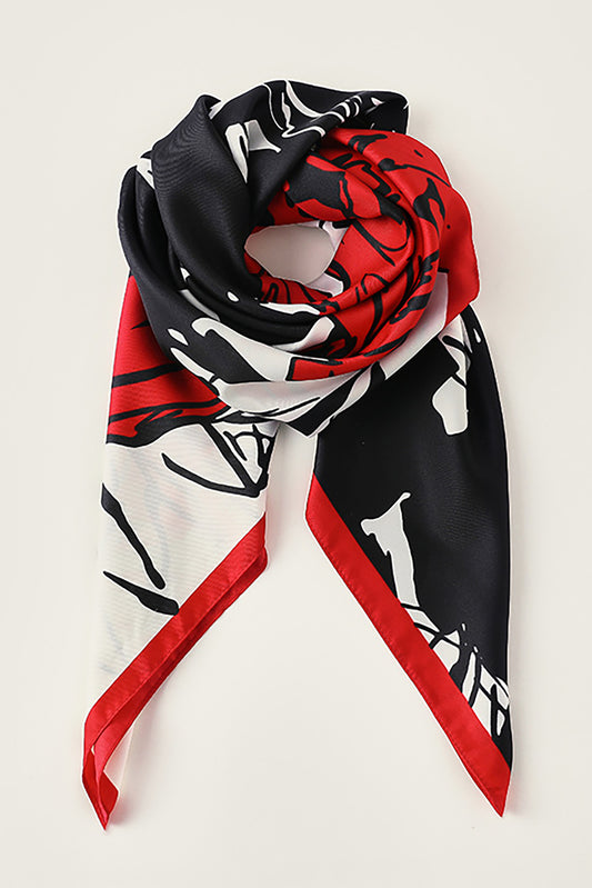Floral Silk Scarf Square Scarf Bag Accessories Silk Scarf