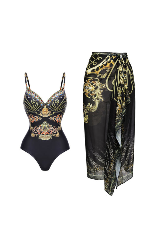 3D Printed Suspender Suspender One-Piece Swimsuit and Cover-Up